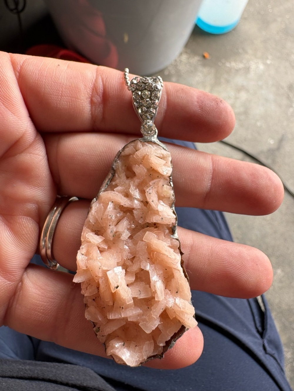 Pink Apophyllite Pendant Necklace - Women Jewelry- AS IS - Picture 3 of 6